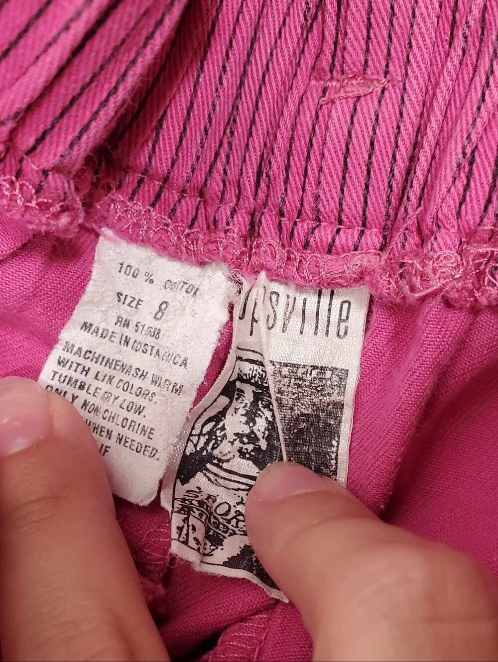 Rare Vtg Girls Pink Corduroy Overalls - Classic Bib Jumpsuit 90s Paper Tag - Picture 5 of 8